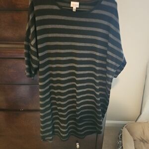 Black and Gray Striped T-Shirt